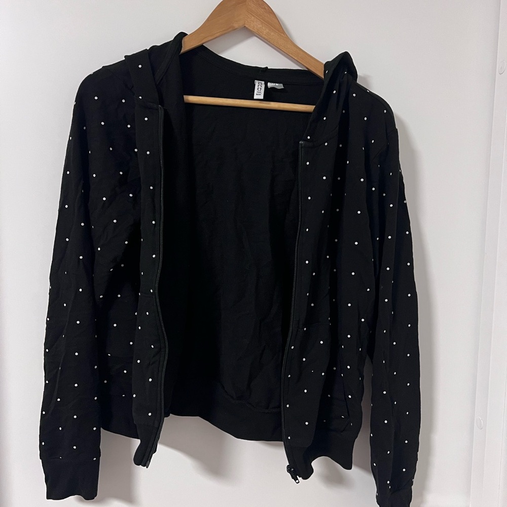 Black Polka Dot Hoodie